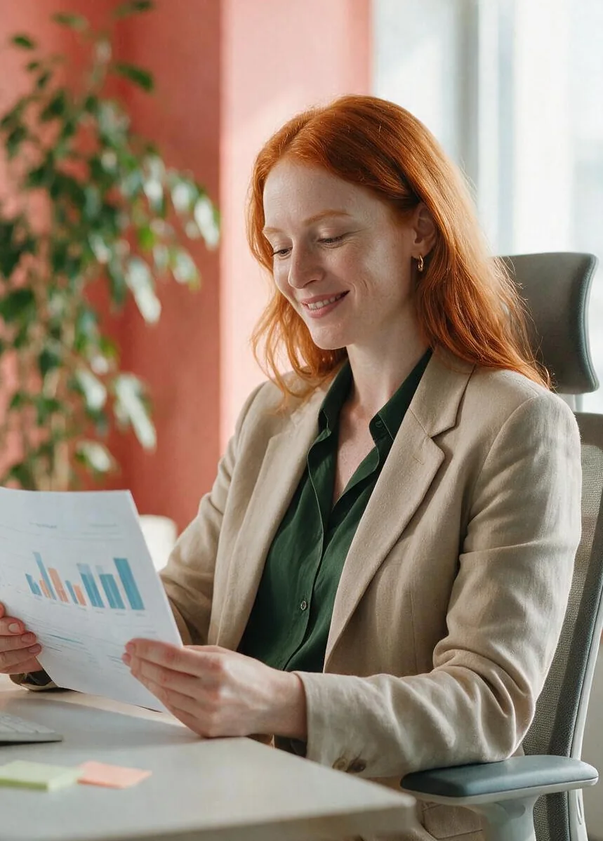 Consultora financeira em atendimento a uma colaboradora